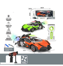 Машина на радіокеруванні 911-712 A (8) 2 види, електромобіль, зарядна станція, відчиняються дверцята, парогенерація, підсвічування, акум. 7.4V, в коробці