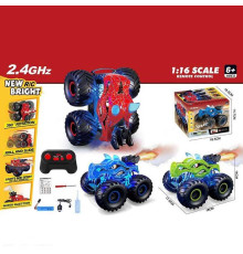 Машинка на радіокеруванні 662-9 (24/2) 3 види, підсвічування, масштаб 1:16, акумулятор 3.7 V, пульт 2.4 G, парогенерація, обертається на задніх колесах, в коробці, ВИДАЄТЬСЯ МІКС ВИДІВ