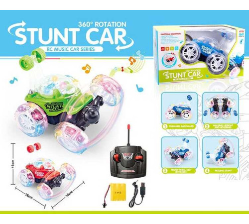 Машина на радіокеруванні CD-TJ 005 (24) 3 кольори, розмір - 18х16х16 см, акумулятор - 3.6 V, пульт, перевертиш, оберти на 360, USB-кабель, підсвічування, звук, в коробці, ВИДАЄТЬСЯ ТІЛЬКИ МІКС ВИДІВ