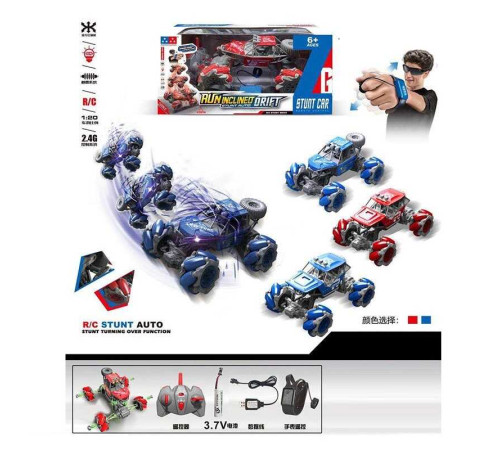Машина на радіокеруванні UD 2200 AS (18) 3 кольори, акум. 3.7 V, масштаб 1:20, пульт 2.4G + сенсорний браслет, 2 USB-кабелі, амортизація, підсвічування, роликові колеса, ВИДАЄТЬСЯ МІКС, в коробці – в наличии! Купите сейчас у KAZKOVA