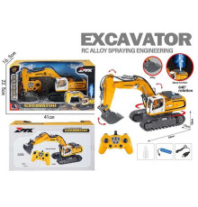 Спецтехніка на радіокеруванні Z 6819 A (12) “Екскаватор”, металопластик, парогенерація, підсвічування, акум. 3.7V, USB-кабель, пульт 2.4 GHz, масштаб 1:18, звук, беззвучний режим, гусеничний хід, автоматичний рух ковша, в коробці