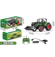 Трактор на радіокеруванні 99-88 A (24) довжина 27 см, масштаб 1:24, гумові шини, навісне обладнання, акумулятор 3.7 V, пульт керування, в коробці