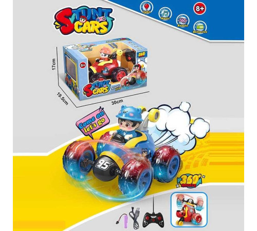 Машина на радіокеруванні 388 A-2 (24) 2 кольори, акумулятор 3.7 V, пульт 40 MHz, USB-кабель, перевертиш, підсвічування, мелодія, трюки, в коробці, ВИДАЄТЬСЯ МІКС