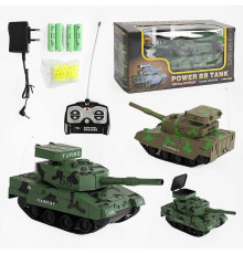 Танк на радіокеруванні 3881 A (36/2) 2 кольори, стріляє пульками 6мм, пульт 27MHz, гусеничний хід, 4 батарейки АА, блок для заряджання, в коробці