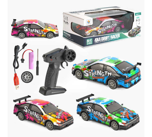 Машинка на радіокеруванні 805-6 A (48) 2 кольори, акумулятор 3.7 V, пульт 2.4 GHz, змінні колеса, гумові шини, підсвічування, викрутка, в коробці