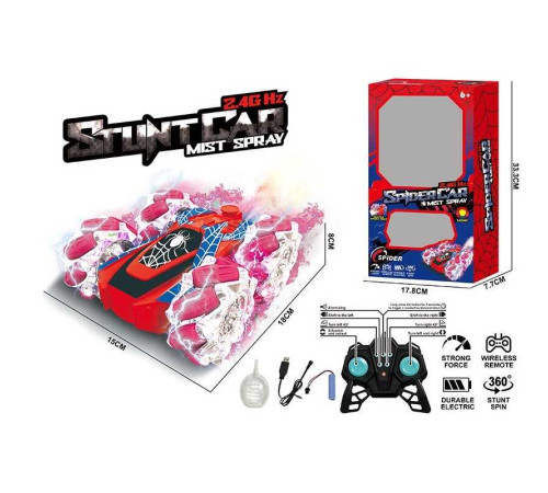 Машина на радіокеруванні 590-254 A (36/2) роликові колеса, акум. 3.7 V, пульт 2.4 G, парогенерація, підсвічування, обертається на 360°, USB-кабель, в коробці – в наличии! Купите сейчас у KAZKOVA