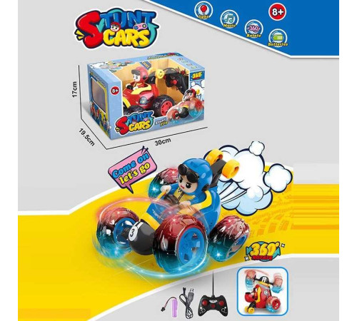 Машина на радіокеруванні 388 A-3 (24) 2 кольори, акумулятор 3.7 V, пульт 40 MHz, USB-кабель, перевертиш, підсвічування, мелодія, трюки, в коробці, ВИДАЄТЬСЯ МІКС