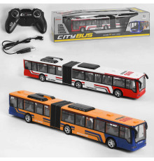 Автобус на радіокеруванні 666-676 NA (24) "Міський транспорт", 2 види, акумулятор 3.7V, управління 2.4GHz, підсвічування фар, в коробці