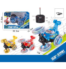 Машина на радіокеруванні JT 616 (24) "Перевертиш", 3 кольори, підсвічування, мелодія, в коробці, ВИДАЄТЬСЯ ТІЛЬКИ МІКС ВИДІВ