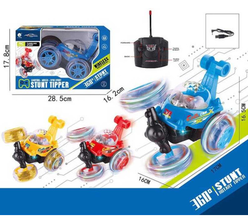 Машина на радіокеруванні JT 616 (24) "Перевертиш", 3 кольори, підсвічування, мелодія, в коробці, ВИДАЄТЬСЯ ТІЛЬКИ МІКС ВИДІВ – в наличии! Купите сейчас у KAZKOVA