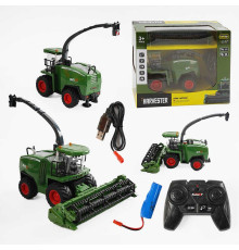 Комбайн на радіокеруванні 6605 (16) підсвічування, звук, акумулятор 3.7V, пульт 2.4GHz, USB-кабель, гумові колеса, парогенератор, масштаб 1:24, в коробці