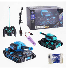 Танк на радіокеруванні 999 D-1 (24) 2 кольори, підсвічування, акумулятор 3.7 V, пульт 49 MHz, стріляє орбізами, орбізи, дріт для підзаряджання, в коробці