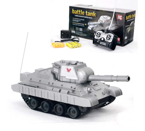 Танк на радіокеруванні 3886 A (24/2) 2 кольори, стріляє пульками, звукові ефекти, пульт 27MHz, гусеничний хід, 4 батарейки АА, блок для заряджання, в коробці