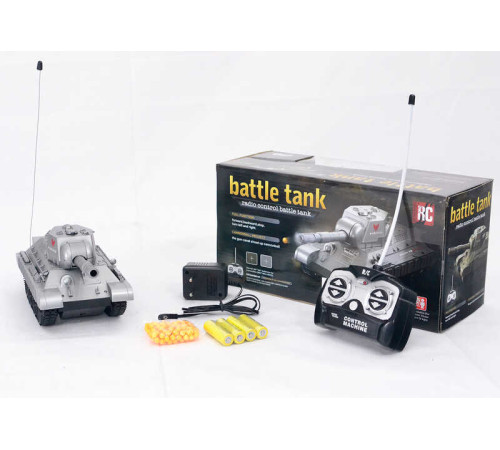 Танк на радіокеруванні 3886 A (24/2) 2 кольори, стріляє пульками, звукові ефекти, пульт 27MHz, гусеничний хід, 4 батарейки АА, блок для заряджання, в коробці
