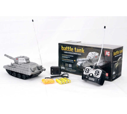 Танк на радіокеруванні 3886 A (24/2) 2 кольори, стріляє пульками, звукові ефекти, пульт 27MHz, гусеничний хід, 4 батарейки АА, блок для заряджання, в коробці