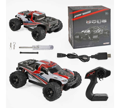 Машина на радіокеруванні HS 18301 /302 (8) акумулятор 7.4 V, USB-кабель, пульт 2.4 G, протиударний корпус, гумові шини, швидкість до 36 км/г, в коробці