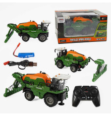 Комбайн на радіокеруванні 6610 (12) підсвічування, звук, акумулятор 3.7V, пульт 2.4GHz, USB-кабель, гумові колеса, розпилює воду, масштаб 1:24, в коробці