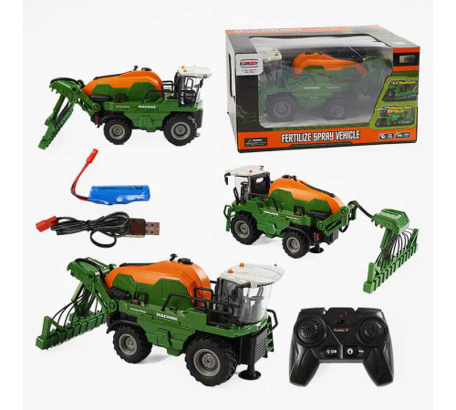 Комбайн на радіокеруванні 6610 (12) підсвічування, звук, акумулятор 3.7V, пульт 2.4GHz, USB-кабель, гумові колеса, розпилює воду, масштаб 1:24, в коробці – в наличии! Купите сейчас у KAZKOVA