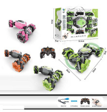 Машина на радіокеруванні DH 666-19 (24) 3 кольори, акумулятор 3.7 V, пульт, браслет, звуки, трансформація корпусу, роликові колеса, в коробці, ВИДАЄТЬСЯ ТІЛЬКИ МІКС ВИДІВ