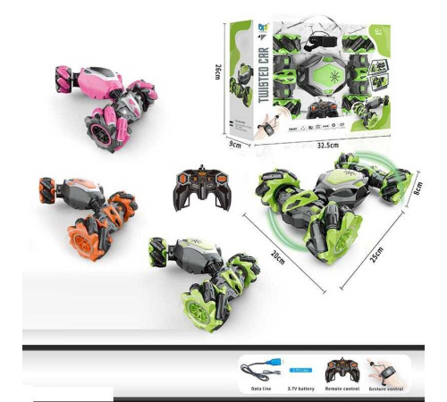 Машина на радіокеруванні DH 666-19 (24) 3 кольори, акумулятор 3.7 V, пульт, браслет, звуки, трансформація корпусу, роликові колеса, в коробці, ВИДАЄТЬСЯ ТІЛЬКИ МІКС ВИДІВ
