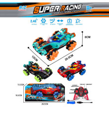 Машина на радіокеруванні 555-706 A (36/2) 3 кольори, підсвічування, обертається на 360°, рух з боку в бік, роликові колеса, демо режим, 4х4, акумулятор 3.7V, пульт 2.4G, в коробці, ВИДАЄТЬСЯ ТІЛЬКИ МІКС ВИДІВ