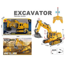 Екскаватор на радіокеруванні 66-12 (24) акумулятор: 3.7 V, пульт, підсвічування, гусеничний хід, рухомий ківш, обертова платформа, підсвічування, звук, USB-кабель, в коробці