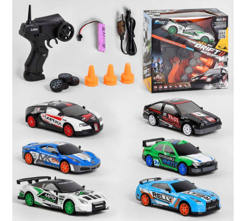 Машина на радіокеруванні SC 24 A 07/12 (36) 6 кольорів, акумулятор 3.7 V, підсвічування фар, 6 дорожніх конусів, в коробці, ВИДАЄТЬСЯ МІКС ВИДІВ