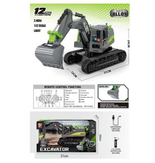 Екскаватор на радіокеруванні A 8864-135 (12) підсвічування, масштаб 1:12, акумулятор 3.7 V, пульт 27 MHz, гумові гусені, в коробці