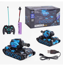 Танк на радіокеруванні 999 D-3 (24) підсвічування, акумулятор 3.7 V, пульт 49 MHz, стріляє орбізами, орбізи, дріт для підзаряджання, в коробці