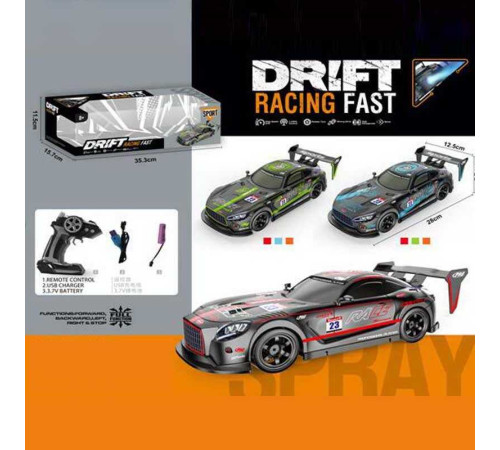 Машинка на радіокеруванні 9900-160 D (30) 3 кольори, світло, звук, парогенератор, пульт 2.4GHz, акум. 3.7 V, протиударний корпус, в коробці, ВИДАЄТЬСЯ МІКС ВИДІВ