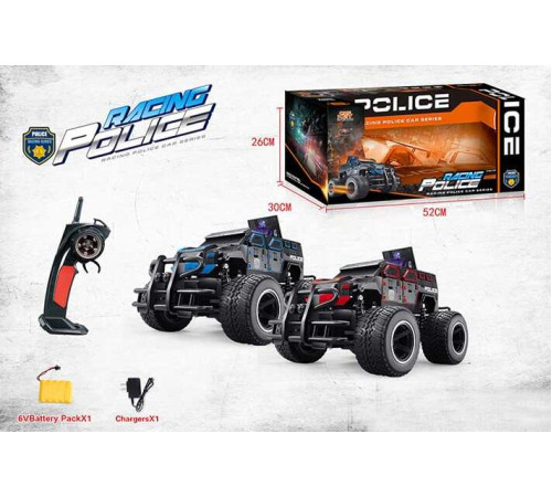 Джип на радіокеруванні 666-630 QMA (8) 2 кольори, “Поліція”, гумові шини, акум. 7.4V, пульт 2.4G, USB-кабель, амортизація, автоматично відчиняються двері, в коробці
