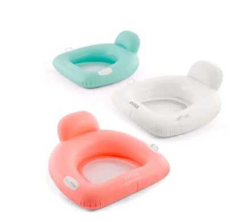 Intex Надувний плотик-крісло 56801 (6) 3 кольори,розмір 114x107 см, в коробці. ВИДАЄТЬСЯ МІКС