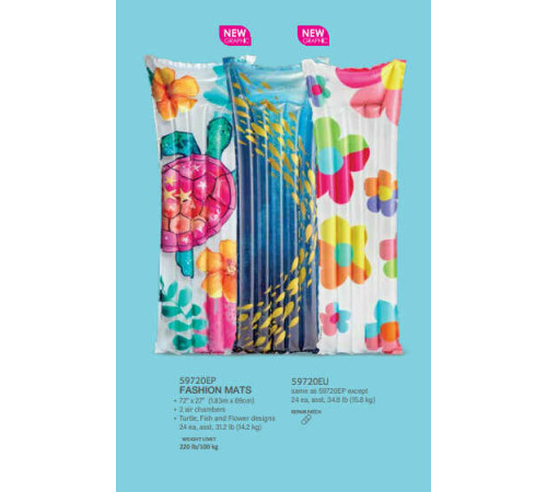 Intex Матрац 59720 NP (24) 3 кольори, розміром 183-69см