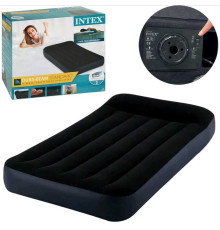 Intex Велюр матрац з підголовником 64146 ND (3) 99х191х25см, із вбудованим насосом 220 V, одномісний, максимальне навантаження 136кг