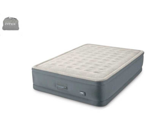 Intex Велюр матрац 64926 ND (2) 152х203х46см, вбудований електронасос PremAire, двоспальний