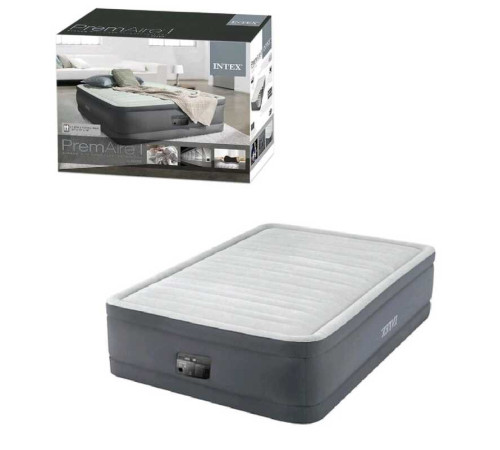 Intex Велюр матрац 64904 ND (2) 137х191х46см, вбудований електронасос, Півторамісний