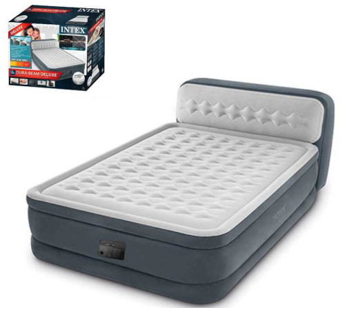 Intex Матрац із узголів'ям 64448 ND (1) з вбудованим насосом 220-240V, розмір:152х236х86см, двоспальне