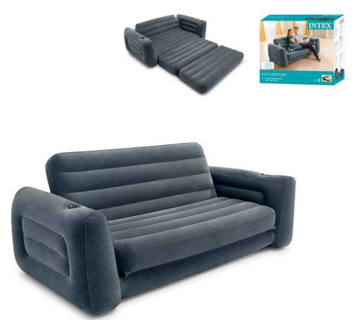 Intex Надувний диван 66552 NP (2) 203х224х66 см, розкладається, підсклянники, в коробці