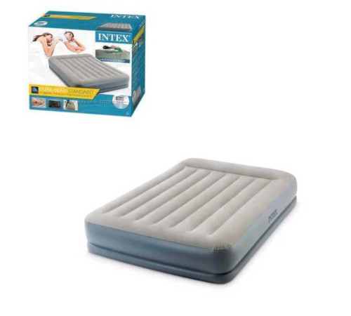 Intex Велюр матрац 64118 ND (2) 152х203х30см, вбудований електронасос, двоспальний