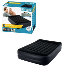 Intex Велюр матрац 64124 ND (2) 152х203х42см, вбудований електронасос, двоспальний