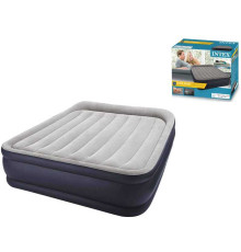 Intex Велюр матрац 64136 NP (2) двоспальний з підголовником, з вбудованим насосом, розмір 203х152х42см
