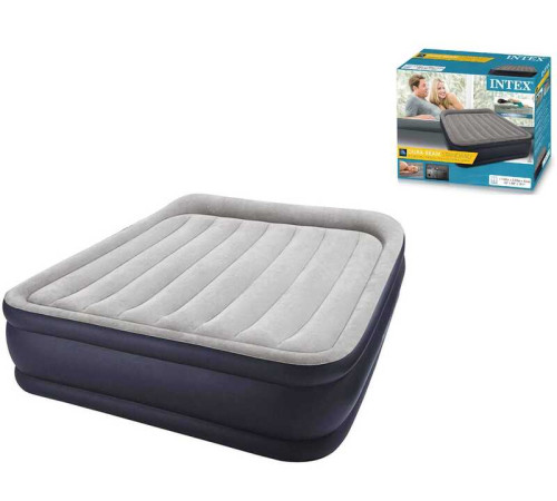 Intex Велюр матрац 64136 NP (2) двоспальний з підголовником, з вбудованим насосом, розмір 203х152х42см