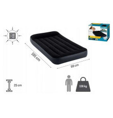 Intex Велюр матрац 64141 (4) розмір 191х99х25 см, односпальна, з підголівником