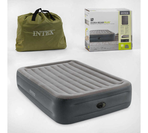 Intex Велюр матрац 64126 NP/ND (2) 152х203/206х46 см, вбудований електричний насос, двоспальний