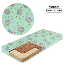 гр Матрац кокос - поролон - 11122231 полікотон "Малютка2" Ведмедики в захваті "(1) - колір зелений "Homefort"