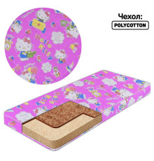 гр Матрац кокос - поролон - 1112223 полікоттон "Малютка2" Hello Kitty" (1) - колір рожевий, "Homefort"