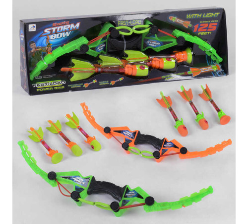 Лук АХ 1020 (24) 2 кольори, довжина 57 см, 3 стріли: на присосці і свистячі, в коробці