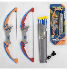 Лук 949-3 (48) 2 види, підсвічування, сагайдак, 6 стріл на присосці, в коробці