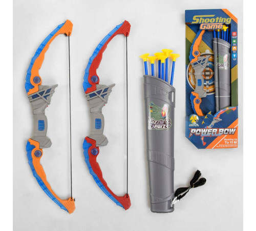 Лук 949-3 (48) 2 види, підсвічування, сагайдак, 6 стріл на присосці, в коробці