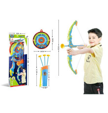 Лук 6043 (36/2) довжина 61 см, підсвічування, футляр для стріл, мішень, 3 стріли з присосками, в коробці